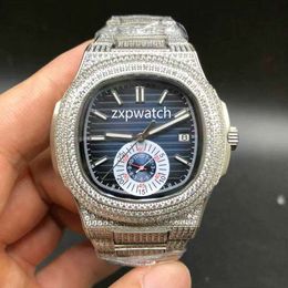 Best Quality Nautilus Luxury Watch man 40mm Full Diamond Watch Automatic Movement Mechanical Waterproof diamond men Watch