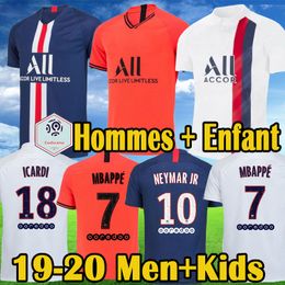 Maillot Psg 2019 2020 Soccer Jerseys Paris 19 20 Mbappe Icardi Football Shirts Verratti Psg White Kits Kids Kimpembe Marquinhos Uniforms