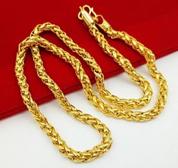 6MM Men's Women's 18K Gold Plated Necklace jewelry hollow Thai chain