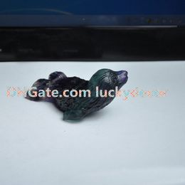 5Pcs Fluorite Crystal Seal Figurine Hand Carved Natural Rainbow Fluorite Quartz Stone Feng Shui Animal Spirit Totem Crafts Collectible Gift