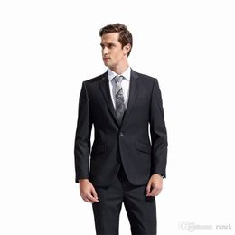 Slim Fit Men Suits For Wedding Black Groom Tuxedo Groomsmen Suits Man Business Blazer Bridegroom Jacket 2 Piecescoat Pantscostume Homme