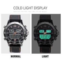 Sport Watches Waterproof Genuine Dual Display Quartz WristwatchesCool Man Clock Fashion Smart Digital Watch LED Men 1281251H