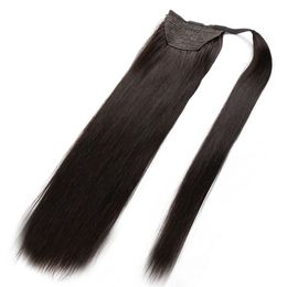 Hotsale 100% Human Remy hair Natural Black Colour Ponytail Horsetail Clips in/on Extension Free DHL