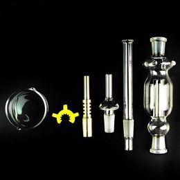 Nector Collectors Dab Straw Mini Hand Pipes with Titanium Nail Nector Collector Kit Glass Dabber Dish 10mm Joint NC01