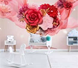 2019 New Photo 3d Wallpaper Modern Simple Stereo Rose Beauty Nordic Background Wall Painting Wall paper