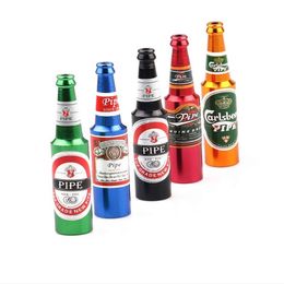 83mm Large Metal Beer Bottle Pipe Aluminum Alloy Beer Filter Pipe Creative Mini Pipe