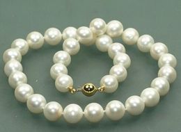 Free Shipping> GZ 11-12mm natural white freshwater pearl necklace akoya 6.07