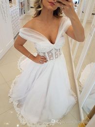 Sexy Elegant Off the Shoulder A-Line Wedding Dresses Sheer Bodice Boning Ball Gown Wedding Dress Bridal Gowns Lace Tulle Bride Formal Gown