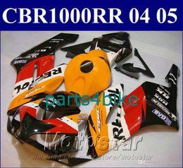 Lowest price fairing kit for HONDA Original mold fairings CBR1000 RR 2004 2005 orange red REPSOL motorcycle parts 04 05 CBR1000RR SL27