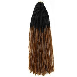 Sister Locks hair extensions soft Deadlocks Sister Locks Afro Crochet Braids Ombre Colour 18 Inch Brown Bug Synthetic Hair for Women