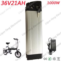 1000W 36V 20AH Silver fish battery 36V 20AH Electric Bike Lithium battery with 42V 2A charger 30A BMS Bottom disCharge.