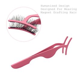 DHL FREE Magnetic False Eyelash curler Tweezer Fake Eye Lash Applicator Extension Clip Clamp For Magnet Makeup Tool