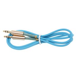 3.5mm Jack Stereo 1m/3.3ft Audio Cable Male to Male Aux Cable Wire Cord with 2 side Spring Protective protection Cover New