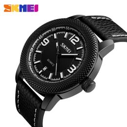 SKMEI New Men Quartz Sport Watch Calendar Clock 30m Waterproof Wristwatch Leather Casual Watches Relogio Masculino 9138