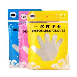Disposable Gloves Eco-friendly 100pc 50pairs One-off Plastic Gloves For Food Cleaning Cooking hotel restaurant plastic barbecue accessories