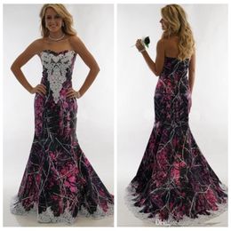 New Sweetheart Lace Appliques Camo Wedding Dresses Slim Formal Bridal Gowns Long Muddy Girl Camouflage Vestidos De Mariee Camoufla224P