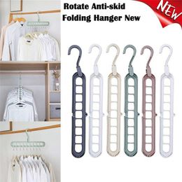 DIY Clothes Hanger Magic Space Saving Clothes Hanger Organizer Clothes 360° Rotating Cascading 9 Hole Towel Hook Closet Organizer Plastic St