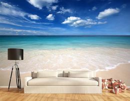 modern living room wallpapers Ocean sea beach blue sky spray background wall wallpaper for walls 3 d for living room