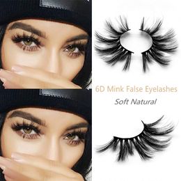 25mm 6D Mink False Eyelashes Soft Natural Thick Cross Handmade Fashion Eyelashes Premium High Quality HHAa105