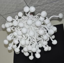 Lamp Murano Chandelier Hanging Ceiling Light Frosted White Mushroom Pendant Lamps Handmade Blown Glass Italian Chandeliers