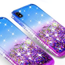 For Iphone 12 Pro Max Fashion Diamond Liquid Quicksand Design Bling Shock Resistant Phone Case Cover