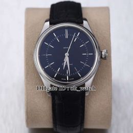 NEW 39mm m50509 Japan Miyota 8215 Automatic Mens Watch Silver Case Black Dial Black Leather Strap High Quality Gents Business Watches