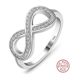 2019 Best Friend Gift High Quality 925 Sterling Silver stamp Infinity Ring Endless Love Symbol Fashion Rings For Women size5-10