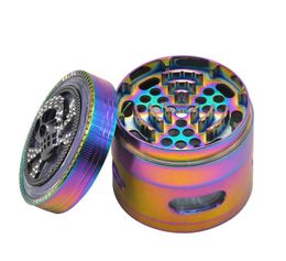 New 63mm Zinc Alloy for Four-Layer Metal Skull Smoke Grinder