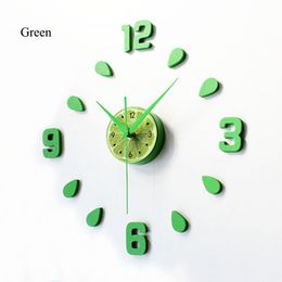 2018 New Lemon Green Design Sticker EVA 60CM Wall Clock Colour Big Large Decorative 3d Diy Wall Clock for Kitchen Children Room Y200109