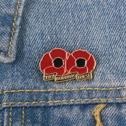 Festive & Party Supplies Breastpin New Design Red Enamel poppy Flower Brooch Remembrance Sunday Alloy Veterans Day Memorial Day lapel pins