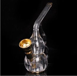 Portable Mini acrylic plastic cigarette bottle, smoking and clamping double-purpose pipe, old-fashioned traditional copper cigarette bottle