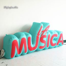 Customised Concert Performance Lighting Inflatable Logo Wall 3m Large Air Blown Sign For Nightclub And Music Festival Decoration