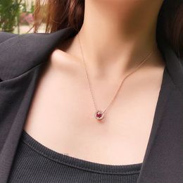 Pendant Necklaces Pendant Necklaces Pendant Necklaces Jewellery Necklace Pendant Multicolor Crystal Round Smart Women's Beating Heart Smart Clavicle Chain IN4G