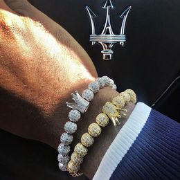 Mcllroy Charm Bracelet women men gold silver bracelet Men Stainless Steel Beads Bracelets Crown Cubic Zirconia Bracelets Jewelry J190722