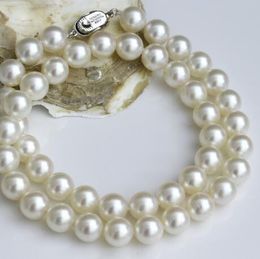 10-11mm high Quality Japan Akoya natural seawater pearl necklace 18''