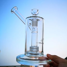 mobius pipes NZ - Clear Hookahs Sidecar Mobius Glass Bong Drum Percolator Oil Dab Rig Stereo Matrix Perc Water Pipes Mobius Decal With Bowl MB01