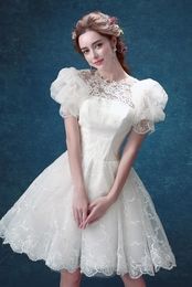 white medieval gown UK - free ship short lolita alice cosplay white bubble sleeve fairy short ball gown medieval dress Renaissance gown queen Victorian Belle Ball