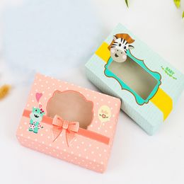 New cartoon animal gift box, children's birthday party gift box, socks and underwear box with Windows