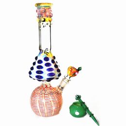 Mushroom beaker bong Colourful heady bongs glass pipe hitman water pipes dab rig oil rigs smoking accessories hookahs