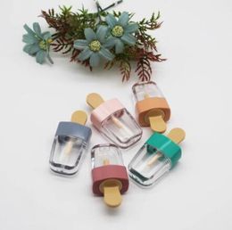 Empty Ice Cream Pink/Green Lip Gloss Tube DIY Lip Balm Container for liquid Cosmetic Lipstick Plastic Makeup Bottles