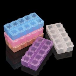 10 Grid Plastic Nail Tool Jewelry Storage Box Rhinestone Organizer Container Case Nails Art Supplies Fast Shipping NO196