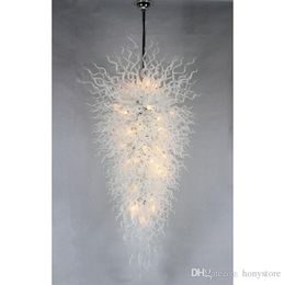 Style Large White LED Chandeliers Pendant Lamp Art Lighting Hand Blown Murano Glass Chandelier