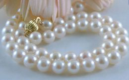 Gorgeous 10-11mm south seas white pearl necklace 17.5inch 14K gold clasp