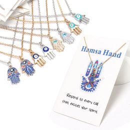 Womens Designer Necklace Silver Gold Plated Chain Classic Evil Eye Hamsa hand Charms Pendant Jewellery Gift