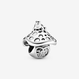 100% 925 Sterling Silver Mushroom & Frog Charms Fit Original European Charm Bracelet Fashion Women Wedding Engagement Jewellery Accessories