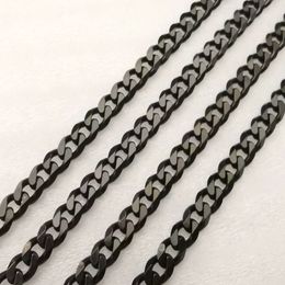 in bulk 5pcs Lot 5mm/8mm 24'' stainless steel black smooth curb chain necklace Mens Fashion cool jewelry gifts high quality gifts