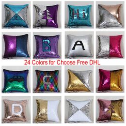 Sequin Pillow Case Cover Mermaid Pillowcase Bling Magic Reversible Glitter Car Sofa Cushion Cover For Home Decor Xmas Gifts 40X40cm