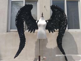 NEW Customized Black white Devil angel feather wings Cosplay shooting display props stage Bar decoration Fashion show accessories