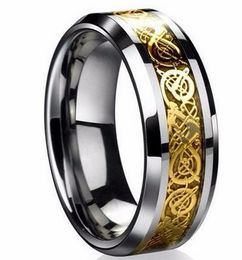 6-12 Fine Jewellery stainless steel Dragon Ring Mens Jewellery Wedding Band male ring for lovers Valentine present/gift