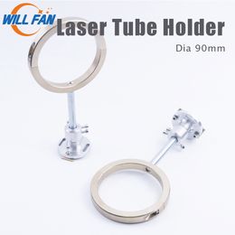 Will Fan Dia 90mm Co2 Laser Tube Holder Mount Style E For Laser Engraving Cutter Machine Golden Aluminium Tube Support